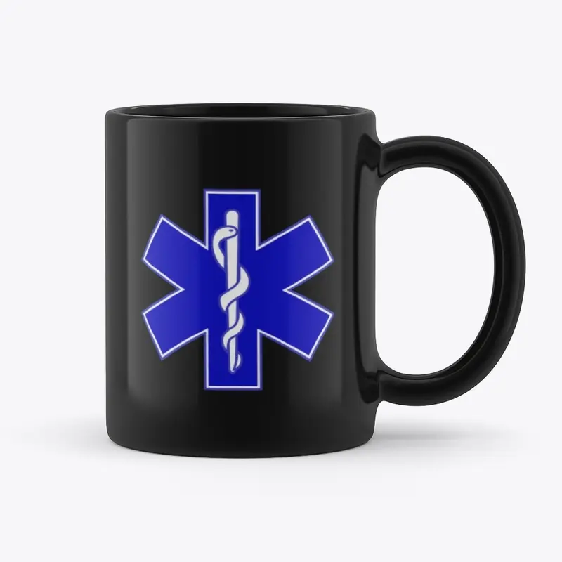 Black EMS Star of Life Coffee Mug